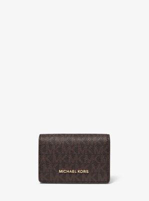 Michael kors small logo deals and leather wallet