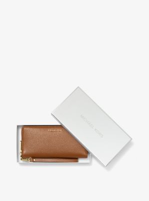 Pebbled Leather Continental Wristlet