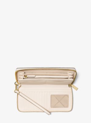 Pebbled Leather Continental Wristlet