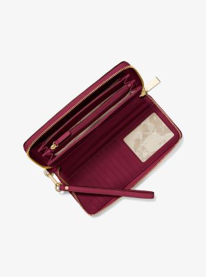 michael kors leather continental wristlet