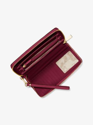 leather continental wristlet michael kors