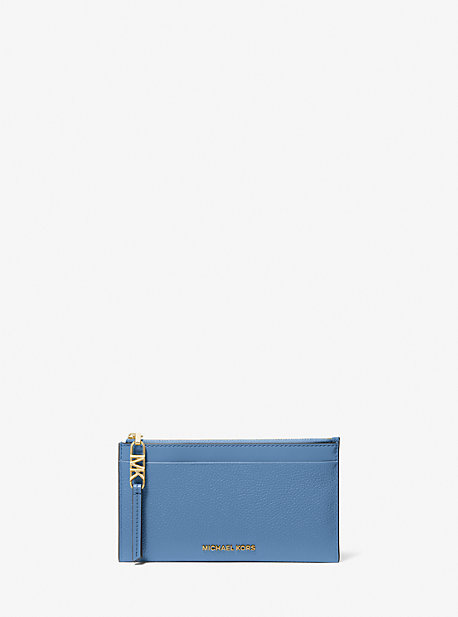 MK Empire Large Pebbled Leather Card Case - French Blue - Michael Kors