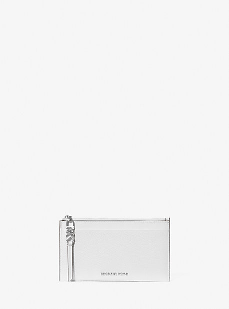 MK Empire Large Pebbled Leather Card Case - Optic White - Michael Kors
