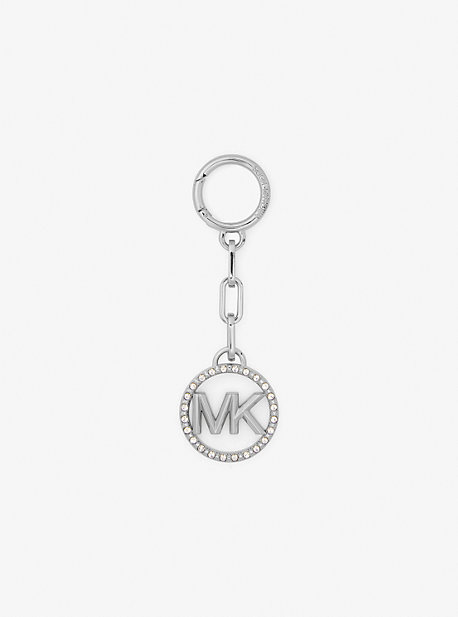 MK Pave Logo Charm Key Chain - Sh Rhodium - Michael Kors