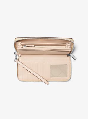 Large Logo Embossed Patent Continental Wallet image number 1
