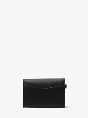 Perforated Saffiano Leather Wristlet