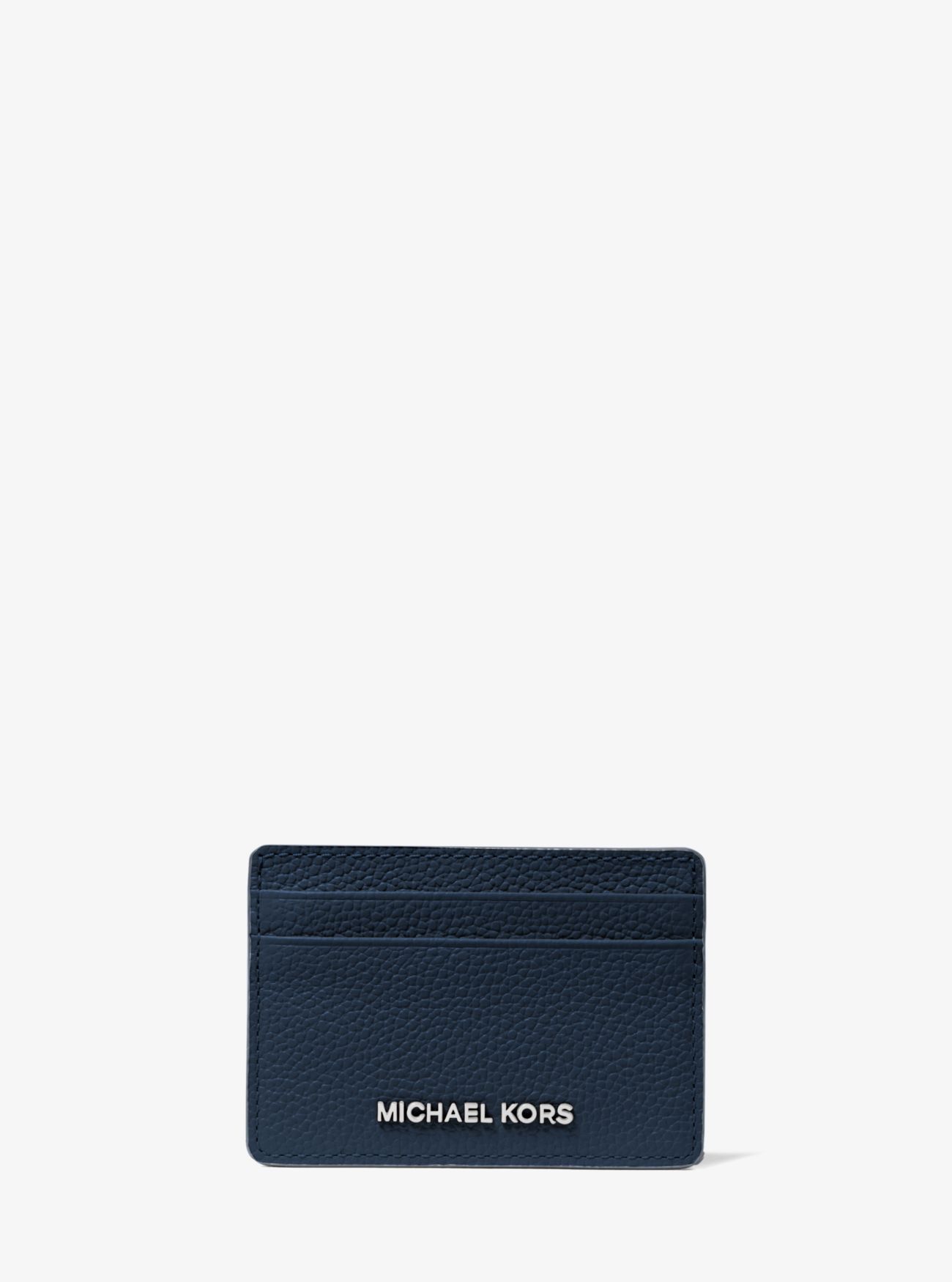 MK Pebbled Leather Card Case - Blue - Michael Kors