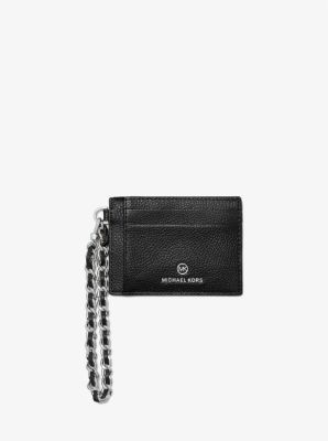 Small Pebbled Leather Chain Card Case image number 0