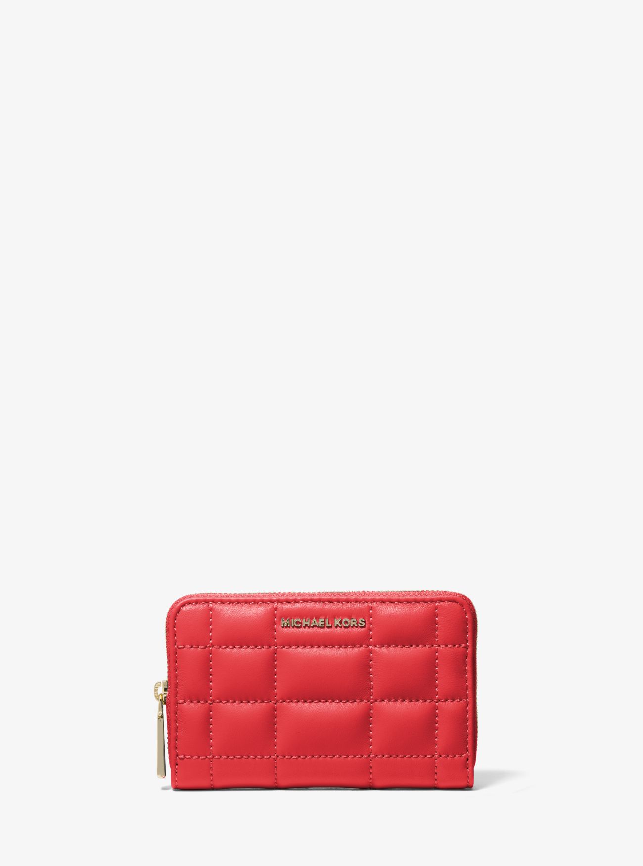 MK Small Quilted Leather Wallet - Red - Michael Kors