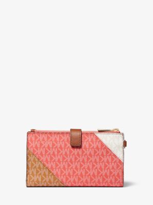 Cartera Adele con bloque de color, logotipo y compartimento para smartphone in POMELO ROSA MULTICOLOR | Michael Kors