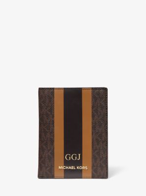 Bedford Travel Medium Logo Stripe Passport Wallet