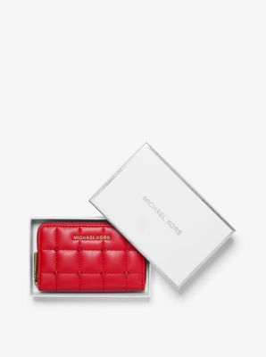 Michael kors small red wallet hotsell