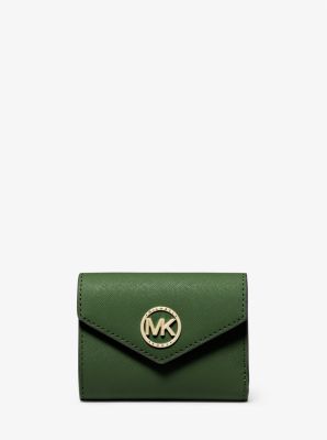 Green michael kors wallet best sale