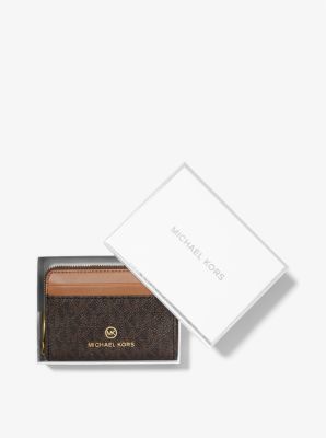 Michael kors small logo and leather wallet sale