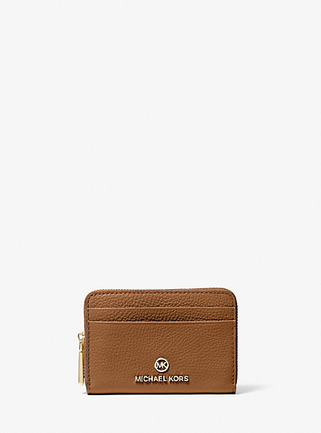 MK Jet Set Small Pebbled Leather Wallet - Luggage Brown - Michael Kors