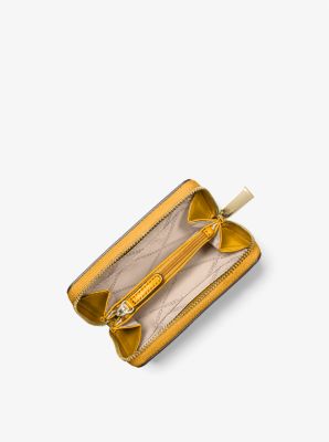 Jet Set Small Pebbled Leather Wallet in MARIGOLD | Michael Kors