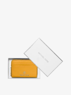 Jet Set Small Pebbled Leather Wallet in MARIGOLD | Michael Kors