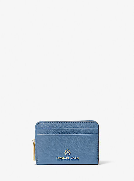 MK Jet Set Small Pebbled Leather Wallet - French Blue - Michael Kors