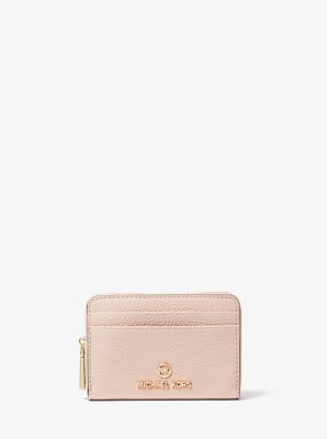 MK Jet Set Small Pebbled Leather Wallet - Pink - Michael Kors