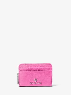 Jet Set Small Pebbled Leather Wallet in CERISE | Michael Kors