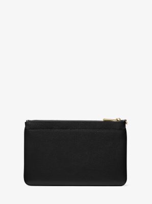 Black leather wristlet sale