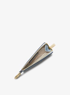 Tarjetero de piel con motivo de cocodrilo en relieve in AZUL PÁLIDO | Michael Kors