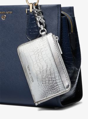 Crocodile Embossed Leather Card Case image number 3