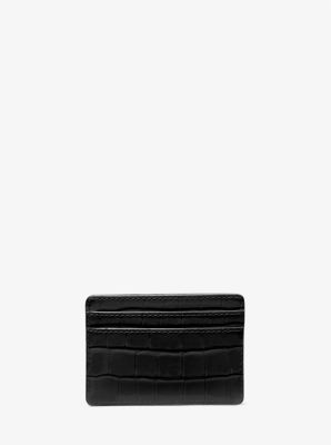 Jet Set Small Crocodile Embossed Leather Card Case image number 2