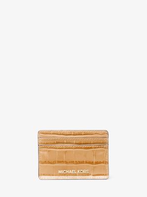 Jet Set Small Crocodile Embossed Leather Card Case image number 0