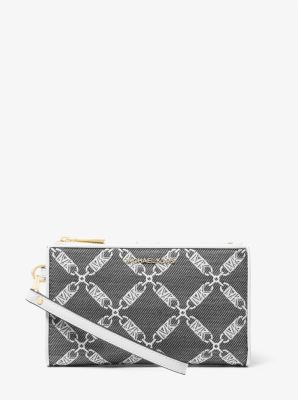 Pochette da polso Jet Set grande con logo Empire jacquard image number 0