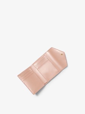 Portefeuille enveloppe en cuir de taille moyenne avec logo in BRUN/ROSE DOUX | Michael Kors