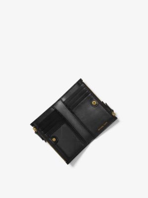 Petit porte-cartes en cuir grainé avec fermeture éclair double image number 1