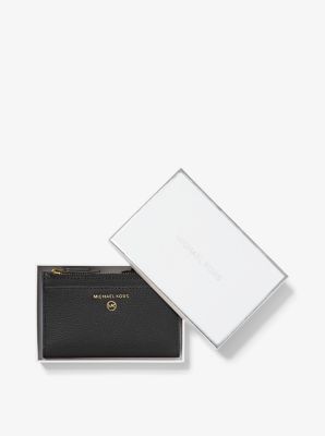 Petit porte-cartes en cuir grainé avec fermeture éclair double image number 2