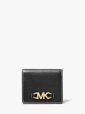 Izzy Small Logo Embellished Pebbled Leather Billfold Wallet image number 0