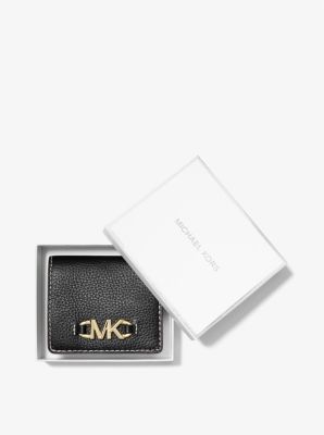 Izzy Small Logo Embellished Pebbled Leather Billfold Wallet image number 2