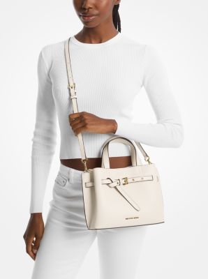 Emilia Small Pebbled Leather Satchel in LT CREAM | Michael Kors