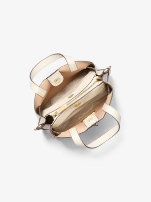 Emilia Small Pebbled Leather Satchel in LT CREAM | Michael Kors