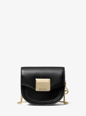 Michael Kors Lita Small Leather Crossbody Bag (Black): Handbags