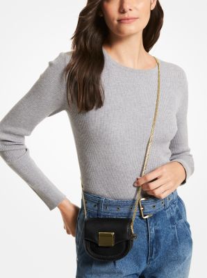 Michael Kors Black Leather Small Lita Crossbody Bag