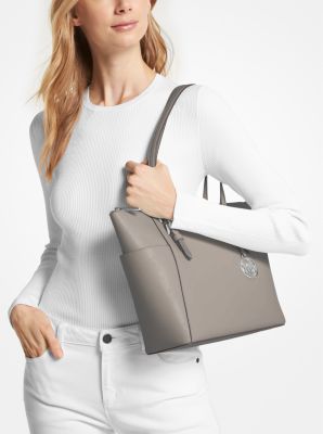 Charlotte Large Saffiano Leather Top-Zip Tote Bag