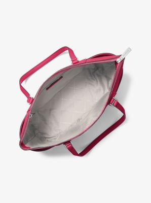 Grand sac fourre-tout Charlotte en cuir Saffiano à fermeture éclair sur le dessus
