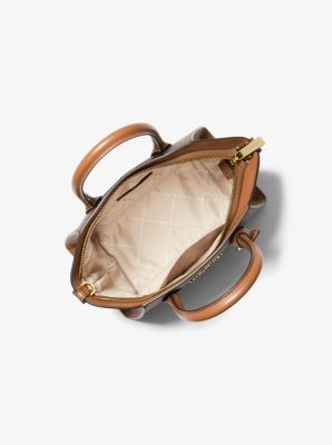Michael Kors - Avril Small Pebble Leather Top Zip Satchel Crossbody Handbag (pale Gold)