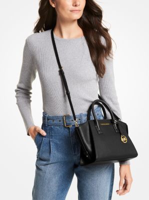 Michael+Kors+Avril+Extra-Large+Leather+Top-Zip+Tote+Bag+-Black for