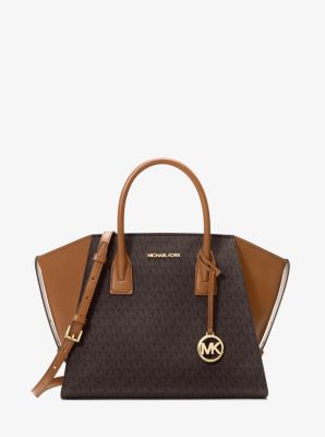 Avril Large Logo Top Zip Satchel Michael Kors