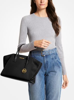 Avril Large Pebbled Leather Top-Zip Satchel | Michael Kors [US]
