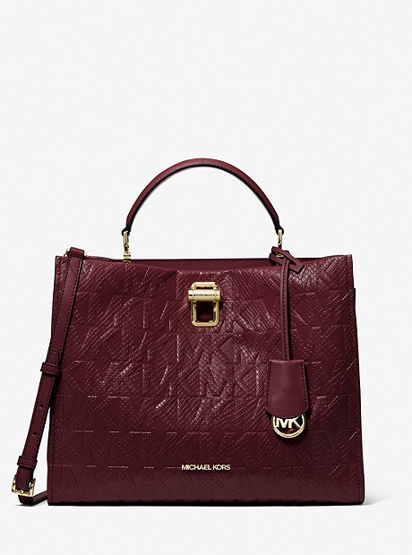 Penelope Python Embossed Faux Leather Satchel - variant_options-colors-FINDBY-colorCode-name - 35F1G5PS3G