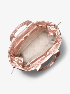 Rae Large Quilted Metallic Cotton Blend Tote Bag