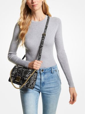 Sonia Medium Snake Embossed Faux Leather Shoulder Bag