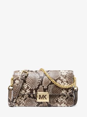 Sonia Medium Snake Embossed Shoulder Bag