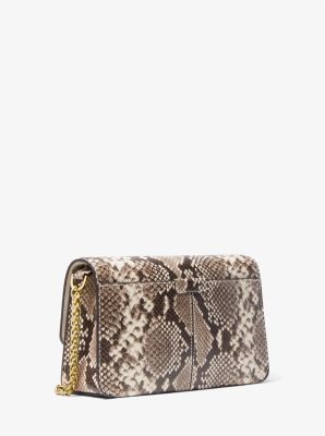 Sonia Medium Snake Embossed Shoulder Bag